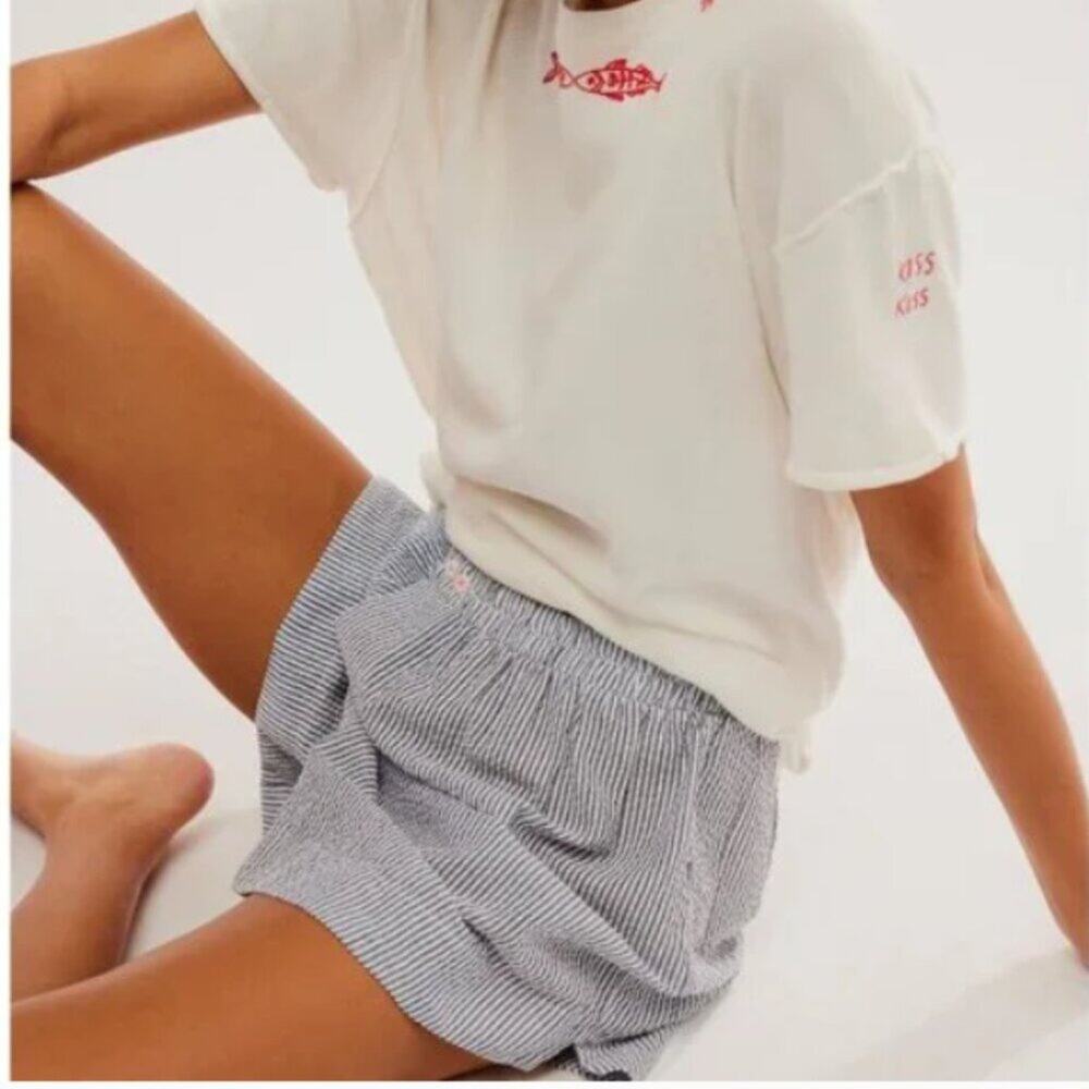 NWT Free People Cloud Nine Boxer / Navy Stripe / Size XS
